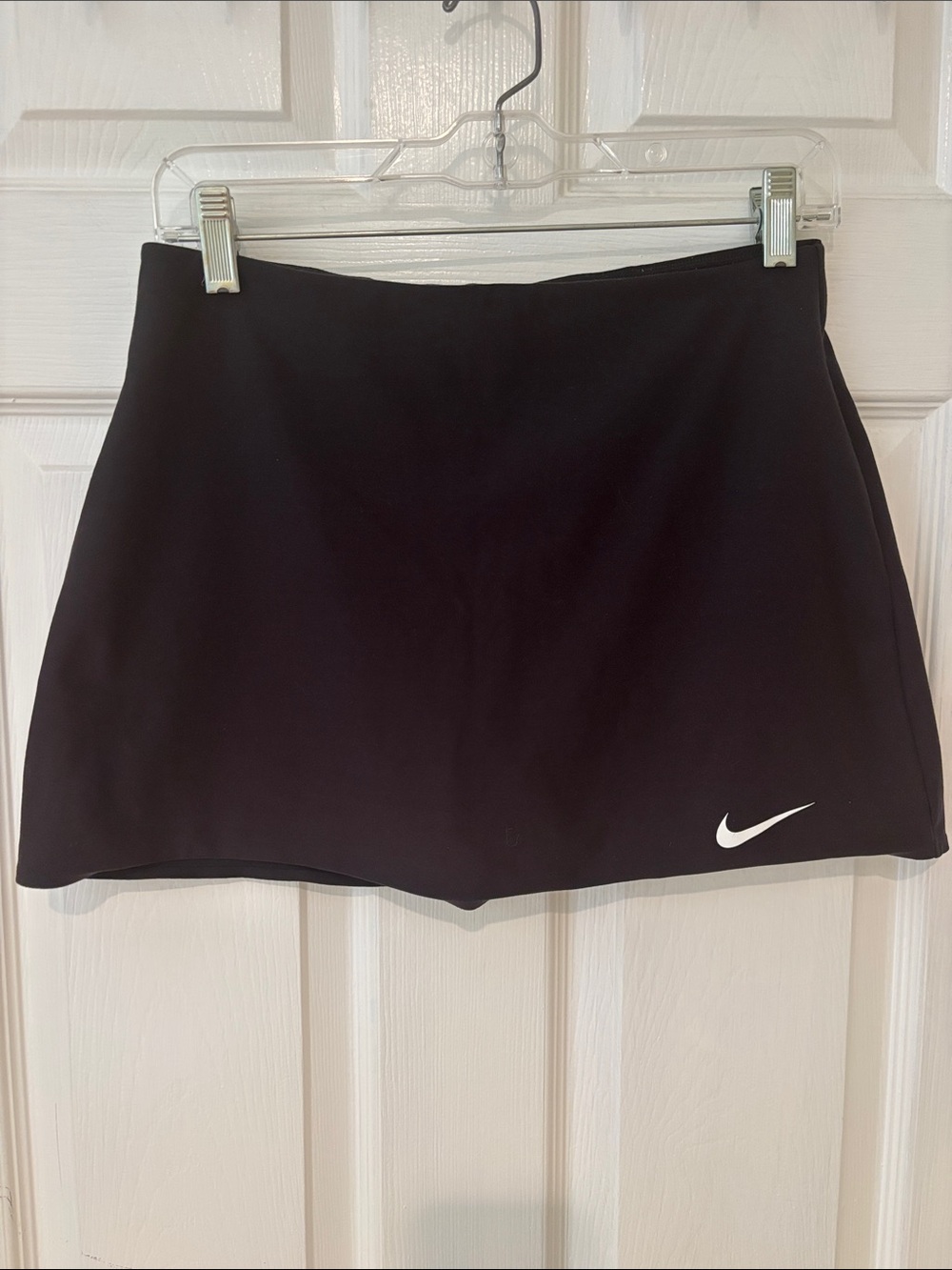 Nike Black Athletic Skort, Dri-Fit, with White Swoosh Accent